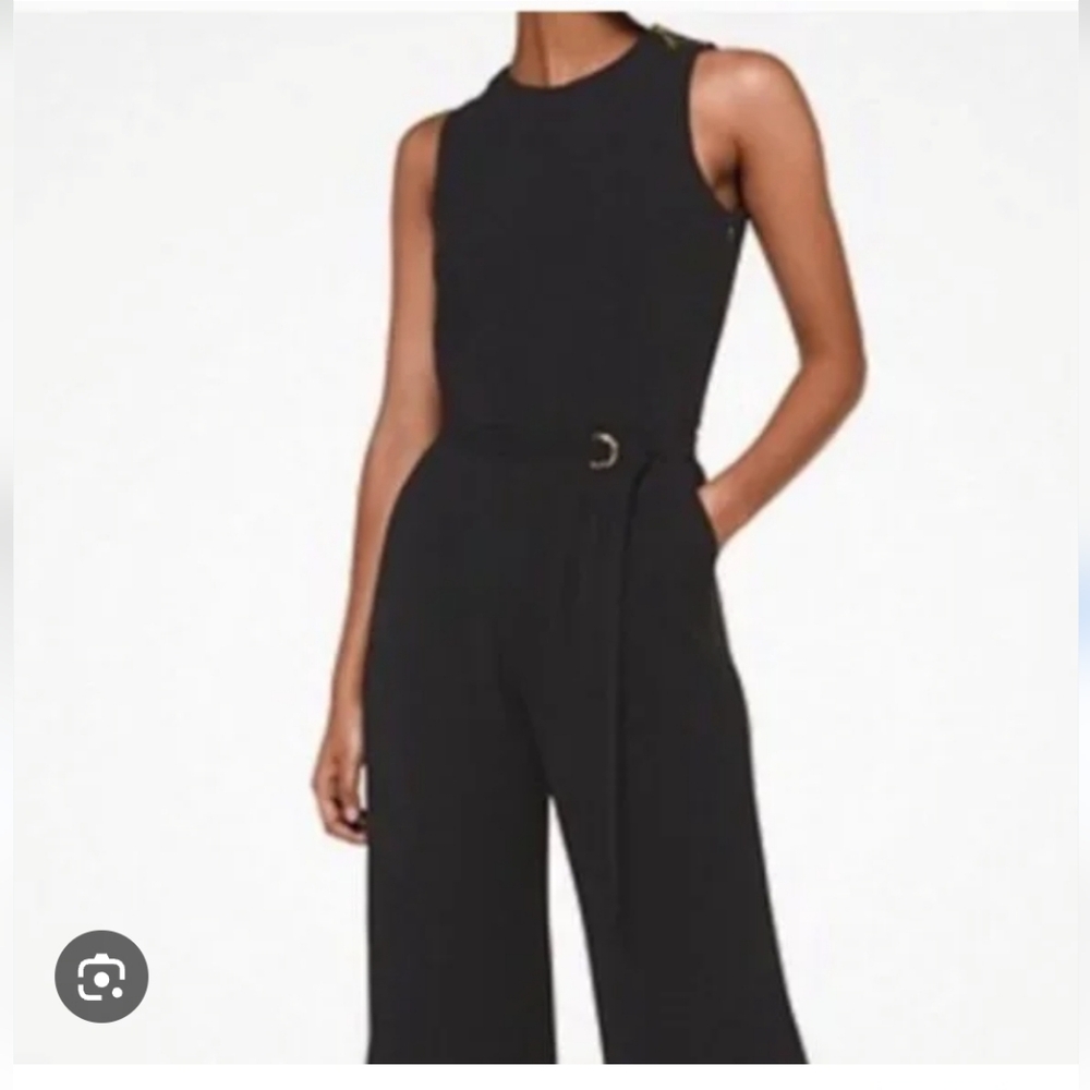 Michael Kors Sleeveless crop wide Leg jumpsuit - Black Sz M